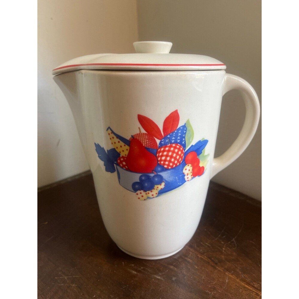 Vintage Calico Fruit Pitcher by Universal Potteries